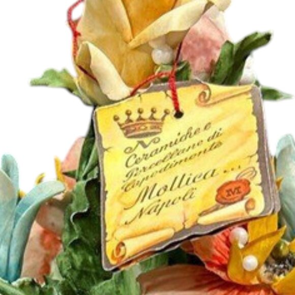 Mollica Capodimonte Porcelain Flower Bouquet IOB w/Hang Tag - Picture 6 of 12